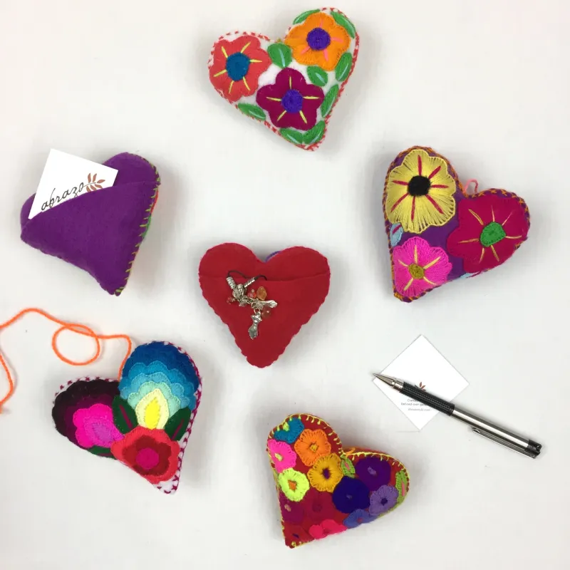 Embroidered Message Hearts