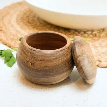 Reclaimed Wood Salt Keeper w/Lid