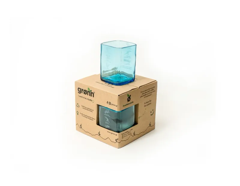 Reclaimed Blue Glass Tumblers S/4
