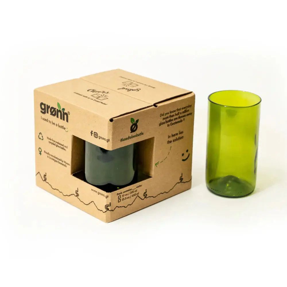 Reclaimed Green Glass Tumblers S/4