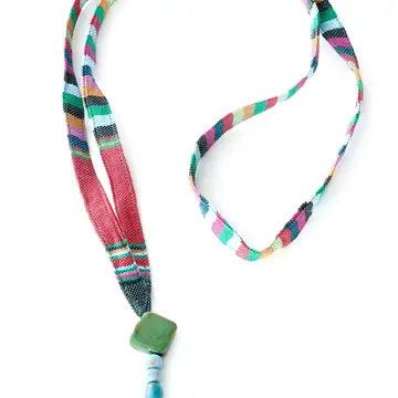 Kikoy &amp; Ceramic Bead Lanyard