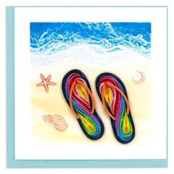 Colorful Flip Flops Quilled Card