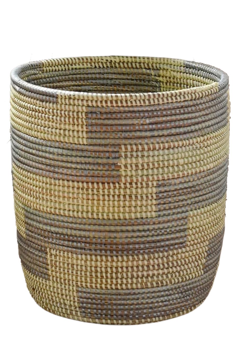 Basket Bin Silver &amp; Cream Stairstep