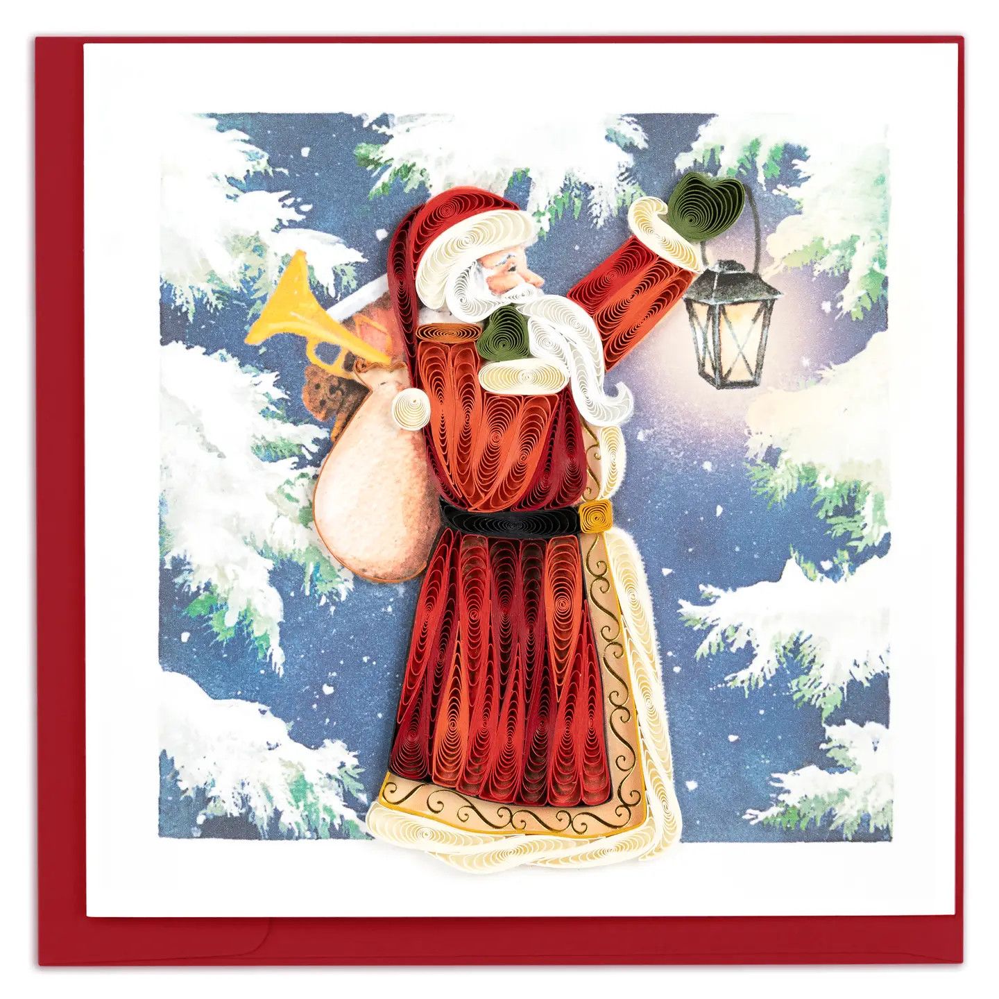 Vintage Santa Quilled Card