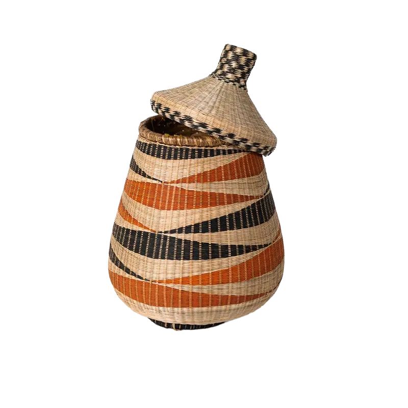 Teardrop Basket Black, Rust &amp; Natural