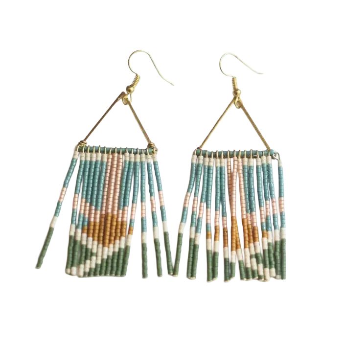 Faithful Morning Beaded Fringe Earrings