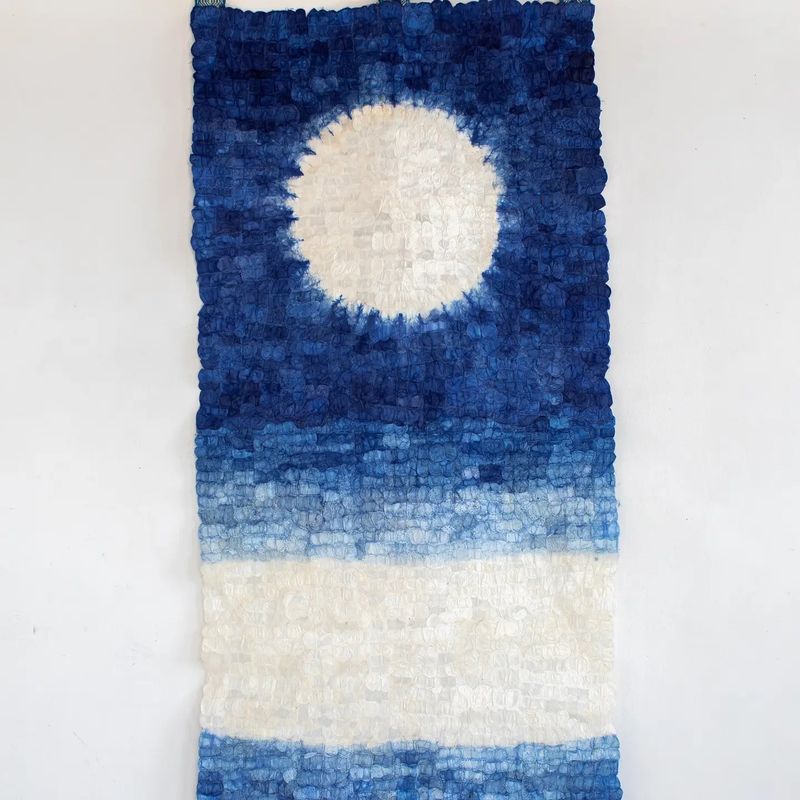 Reflecting Moon Wild Silk Wall Hanging