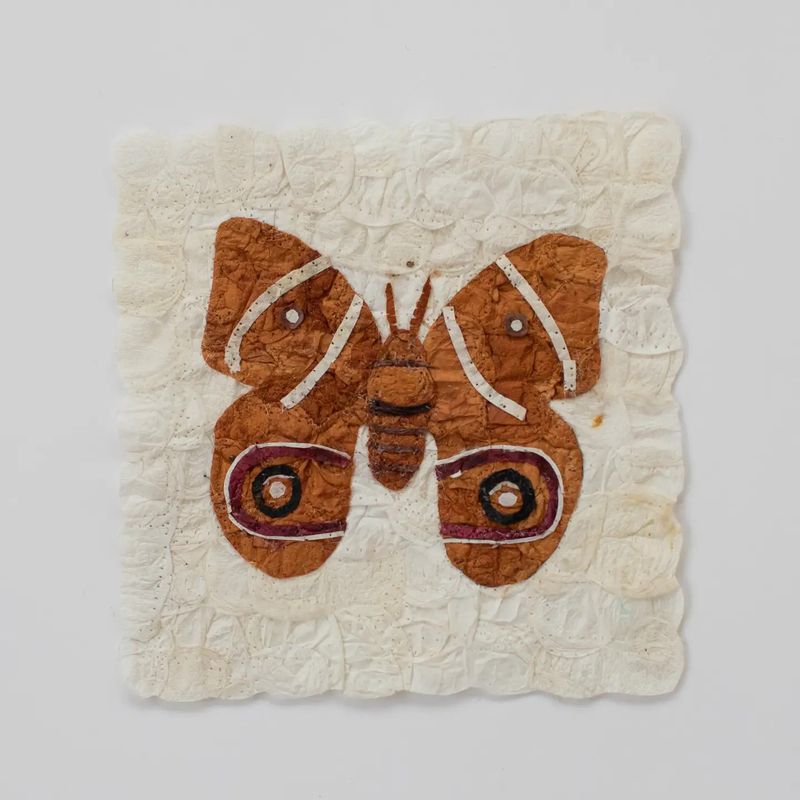 Antherina Suraka Moth Wild Silk Wall Hanging