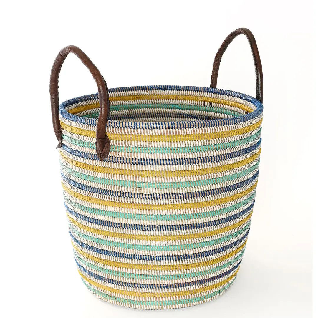Basket Malika Hamper Medium w/Leather Handles