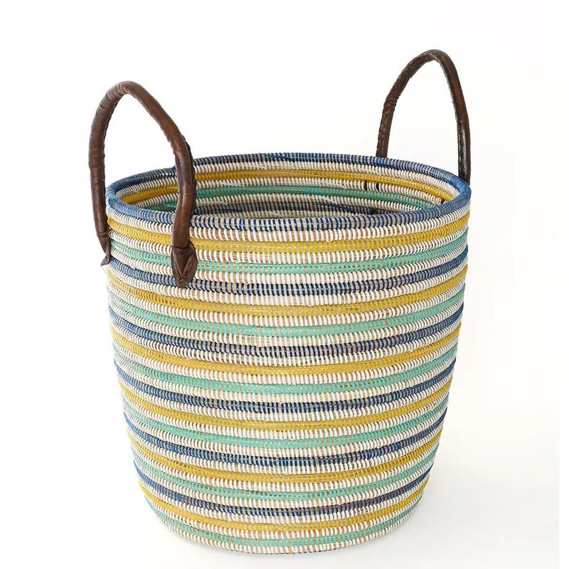 Basket Malika Hamper Medium w/Leather Handles