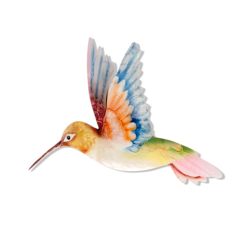 Capiz and Metal Hummingbird - Blue &amp; Pink