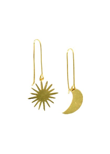 Cosmic Drop Earrings Brass