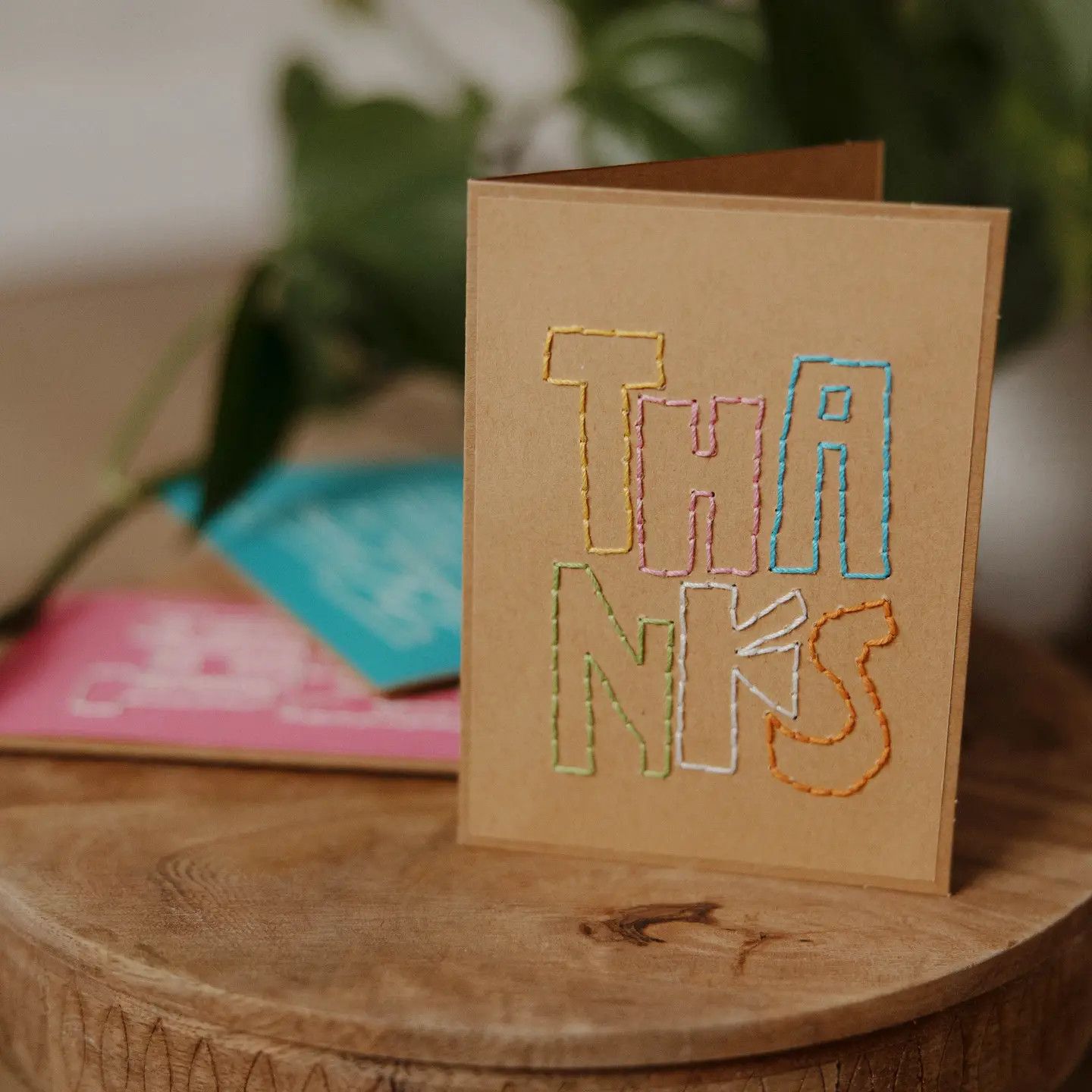 Bold Thanks Embroidered Greeting Card