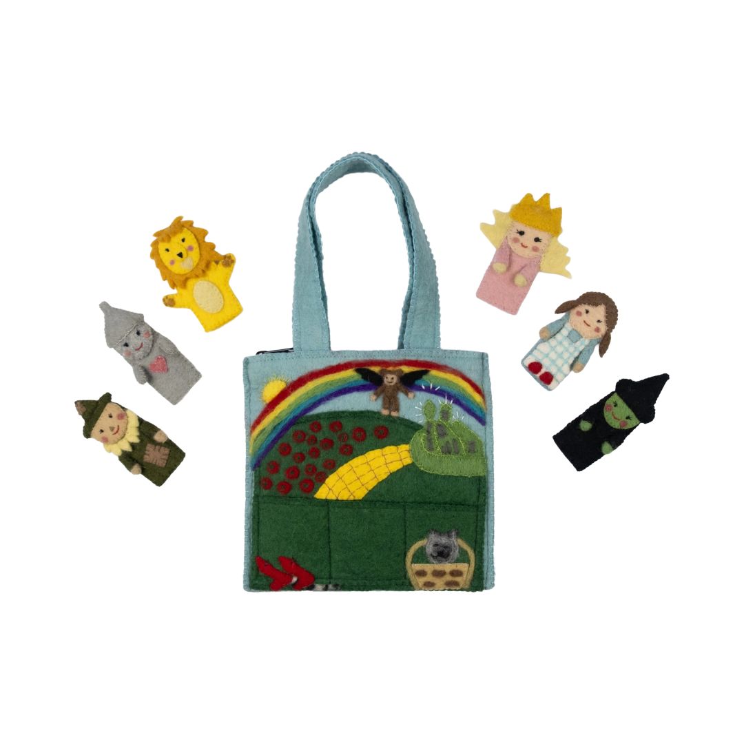 Wizard of Oz Felted Finger Puppet Bag