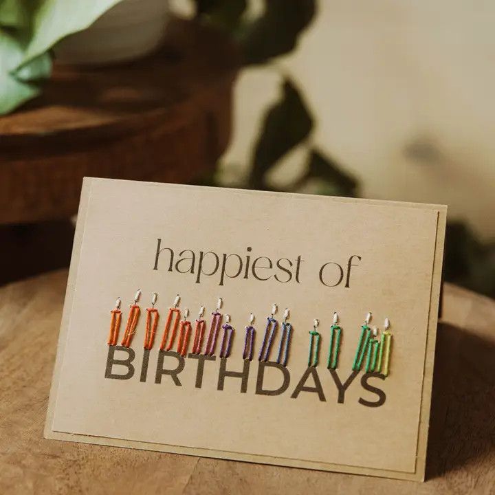 Happiest of Birthdays Embroidered Greeting Card
