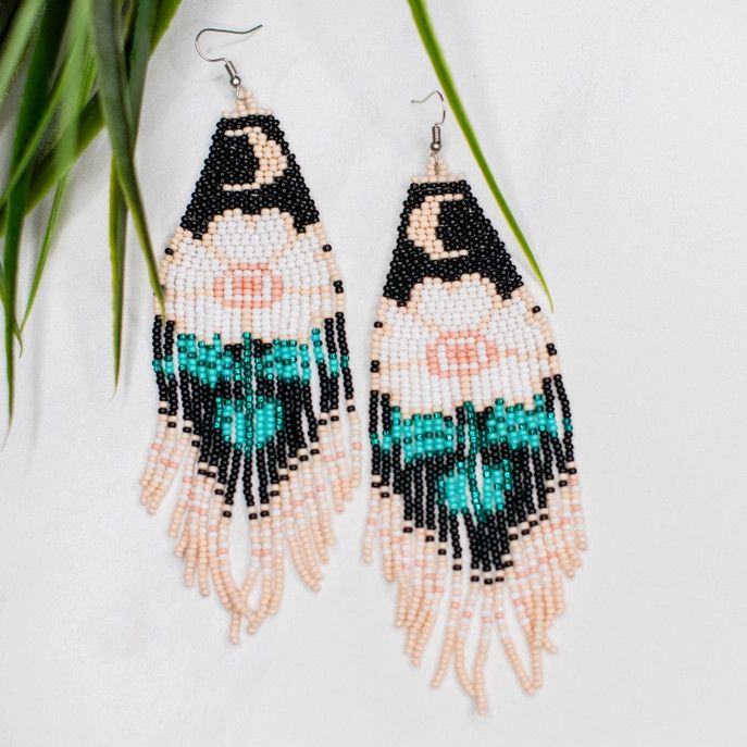 Moonflower Beaded Earrings