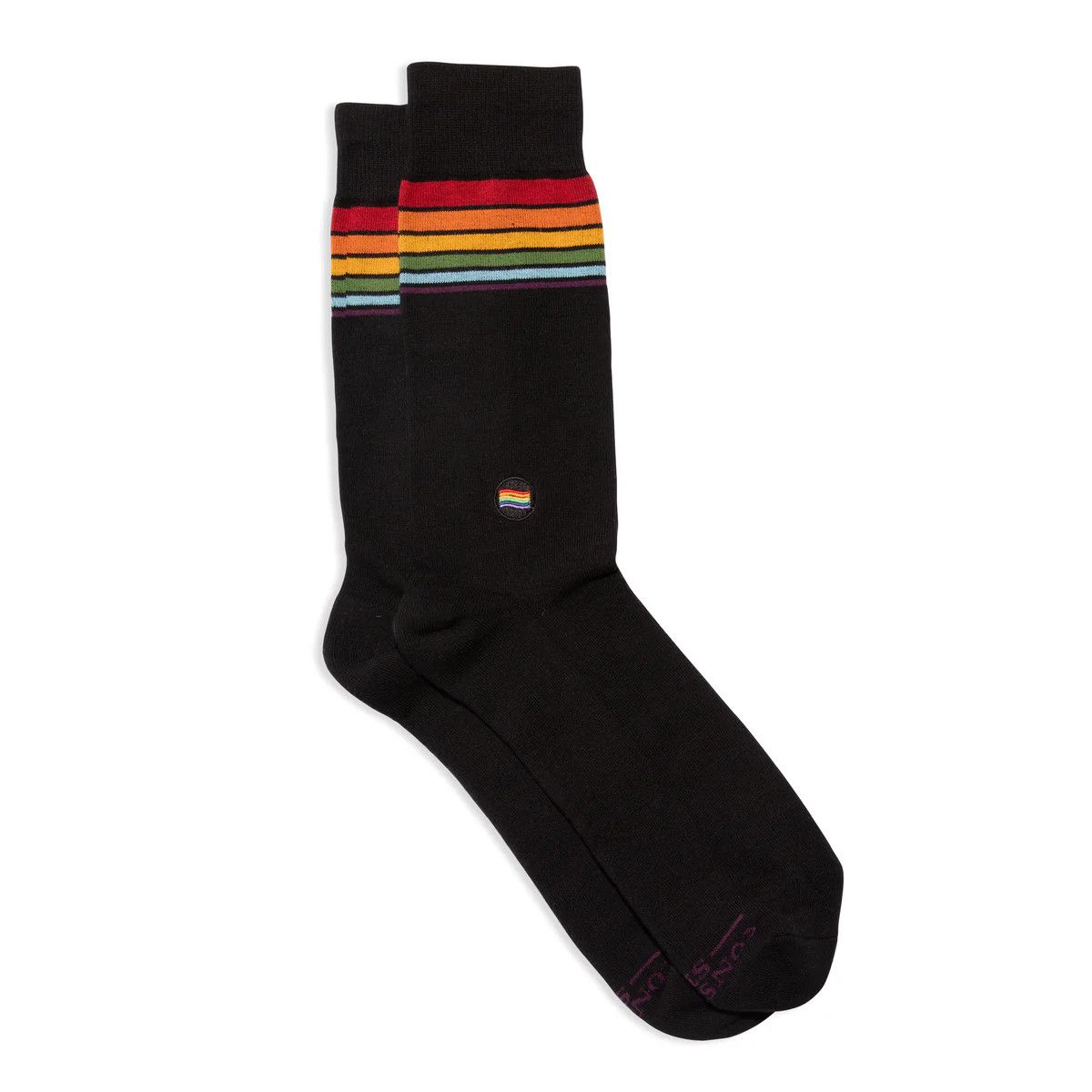 Crew Socks That Support LGBTQ Lives Classic Rainbow Stripe, Size: Small