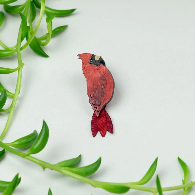 Cardinal Gourd Pin