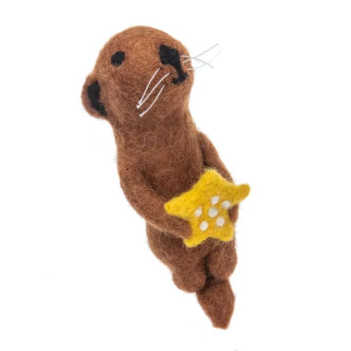 Sea Otter Felted Finger Puppet