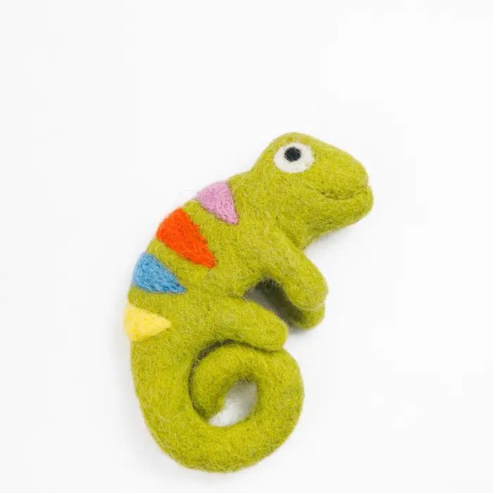 Chameleon Felted Finger Puppet
