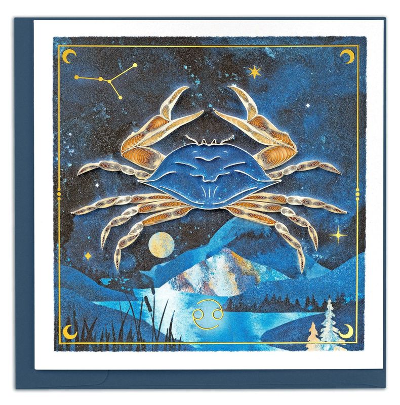 Zodiac Cancer Quilled Card
