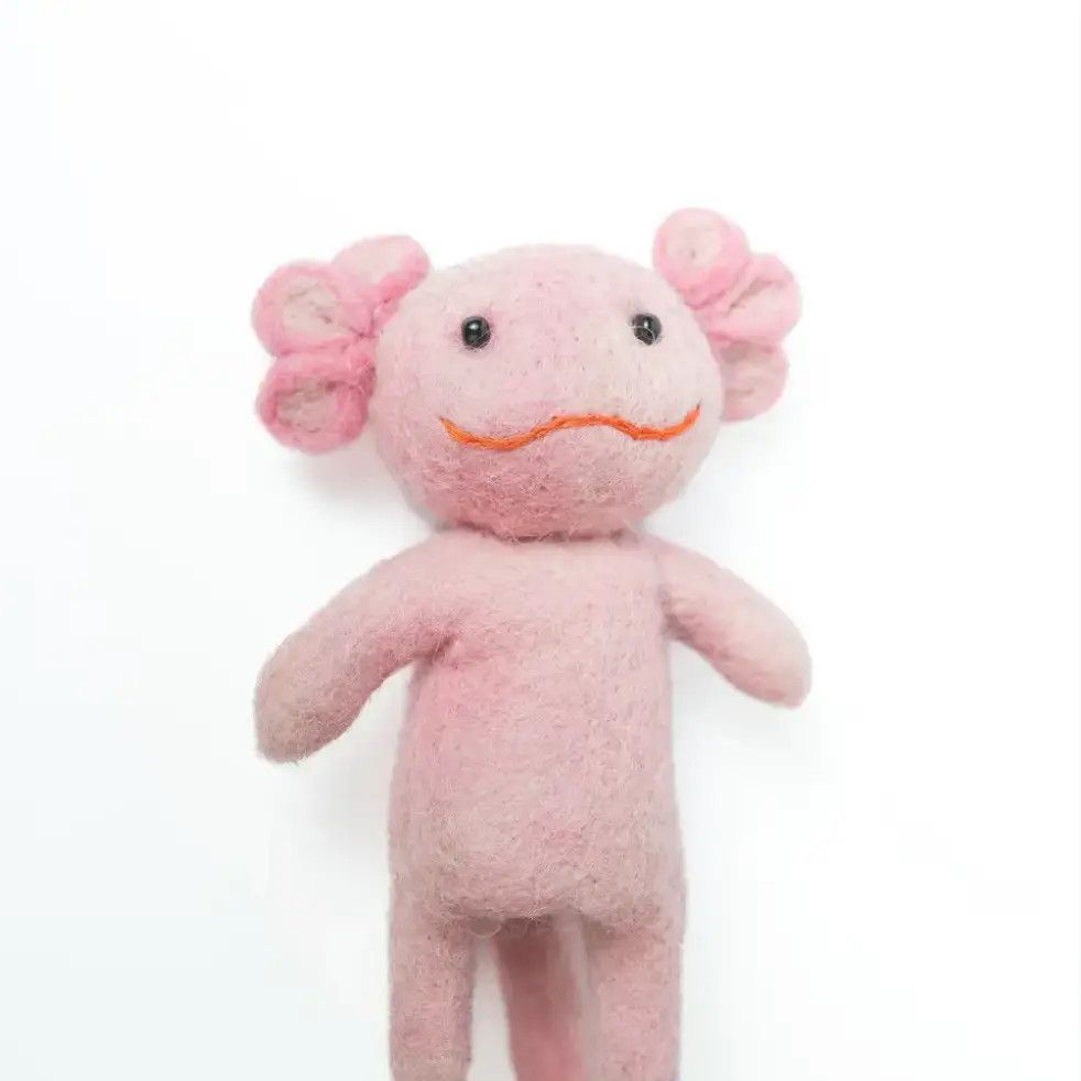 Axolotl Felted Finger Puppet