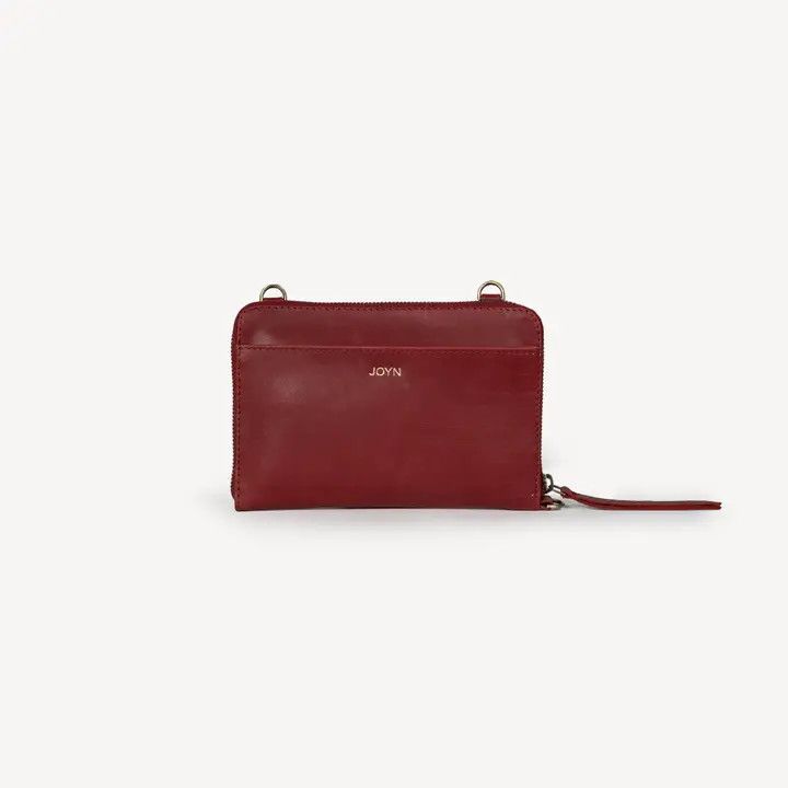 Crossbody Leather Wallet Cherry