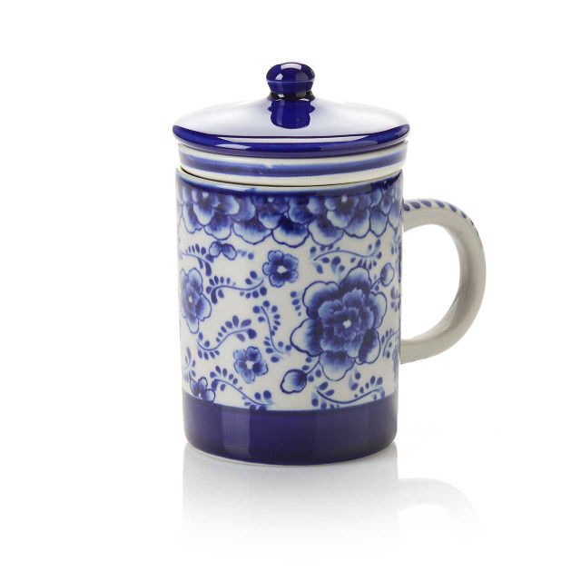Indigo Bloom Tea Infuser Mug