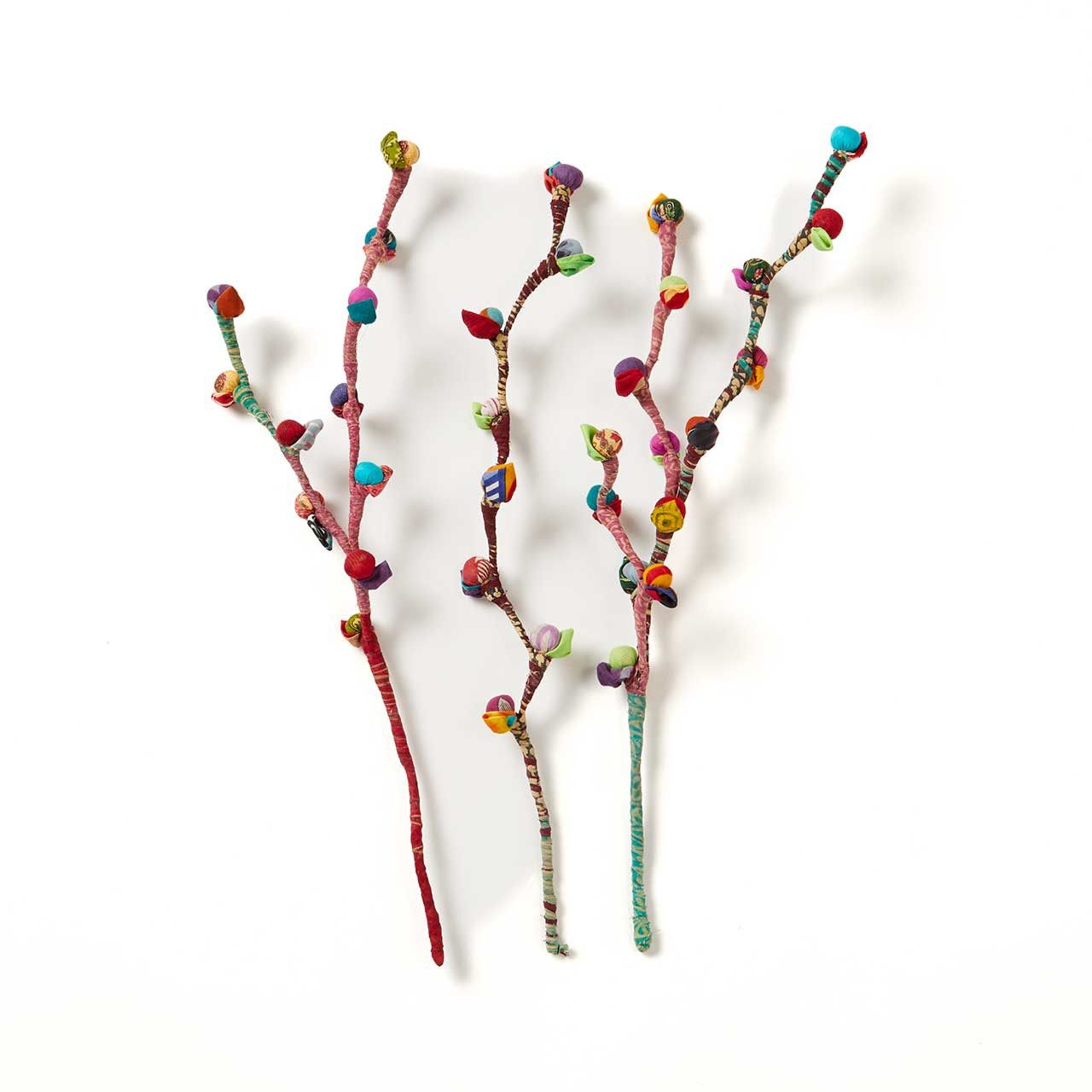 Recycled Sari Bud Branch