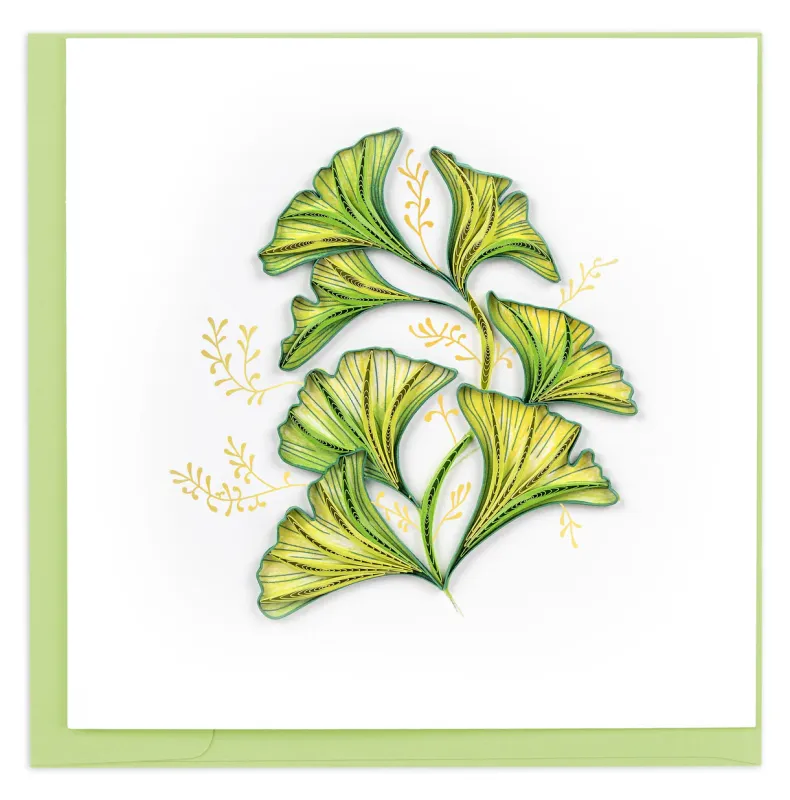 Ginkgo Leaves Quilled Card