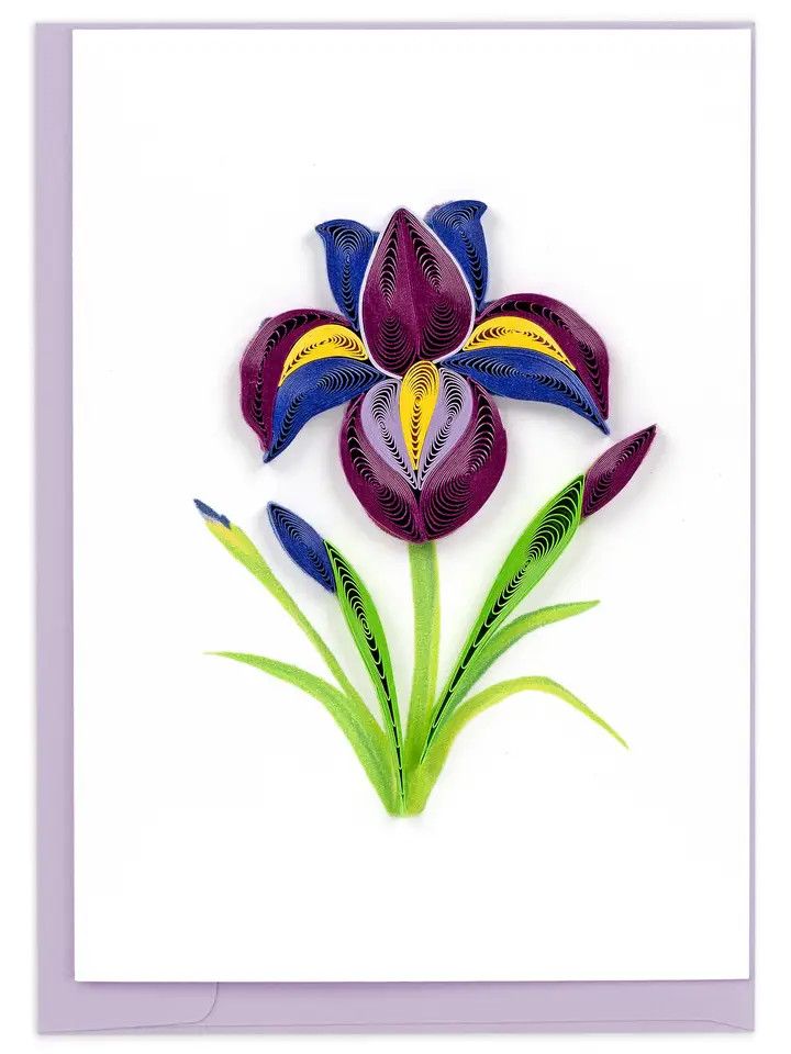 Iris Flower Quilled Gift Enclosure Card