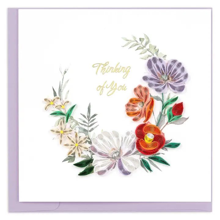 Thinking of You Floral Quilled Card