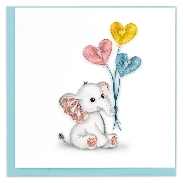 Baby Elephant Congrats Quilled Card