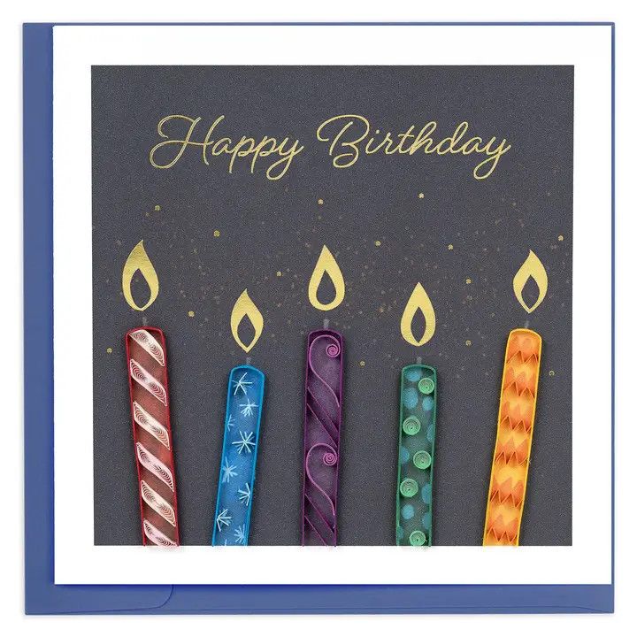 Make A Wish Candles Quilled Card