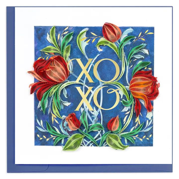 XOXO Roses Quilled Card