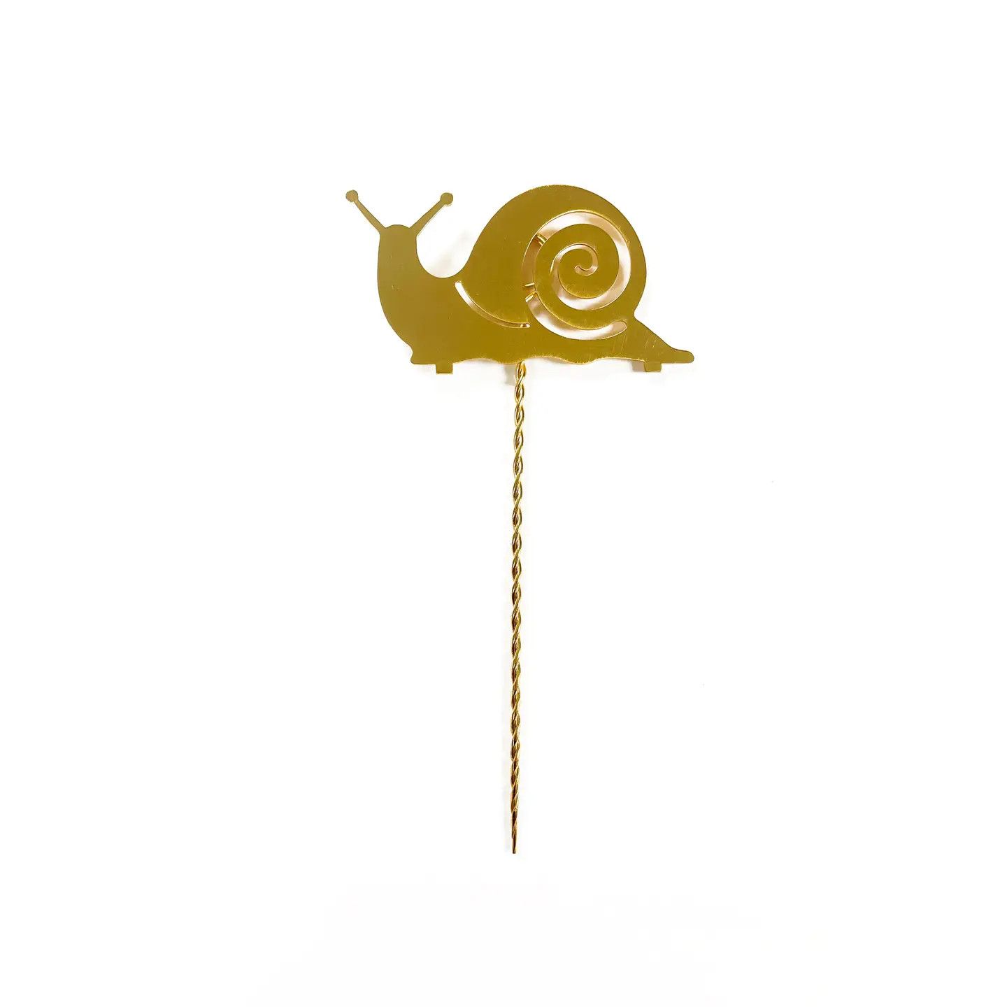 Golden Snail Indoor Plant Stake with Card Holder