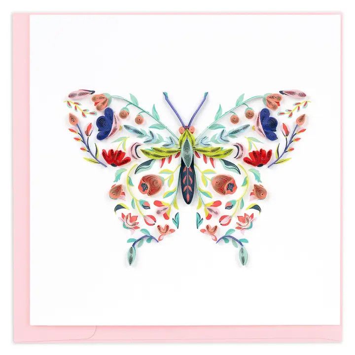 Floral Butterfly Quilled Card
