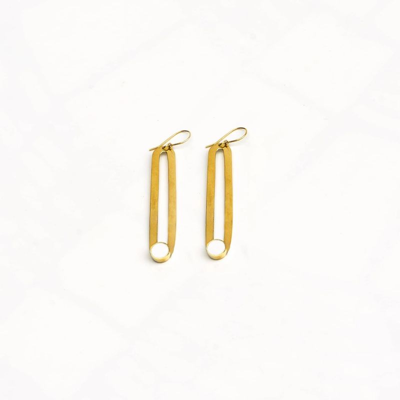 Lila Drop Hoop Earrings - White Onyx