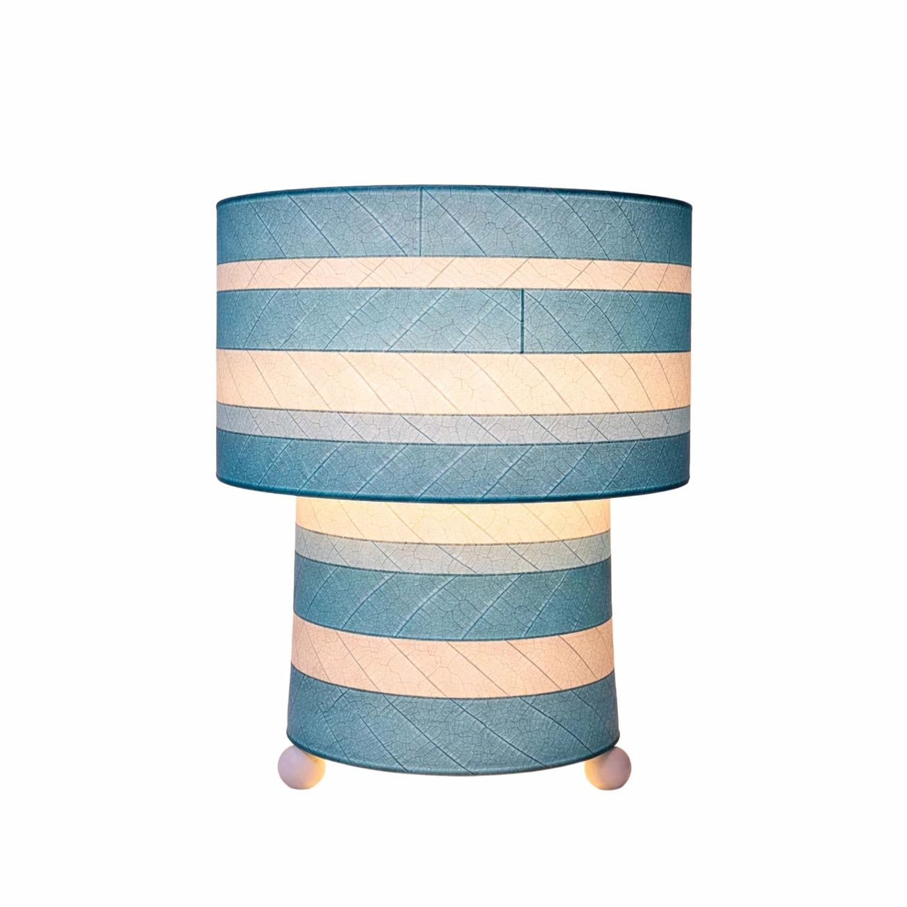 Mushroom Table Lamp - Sea Blue Stripe