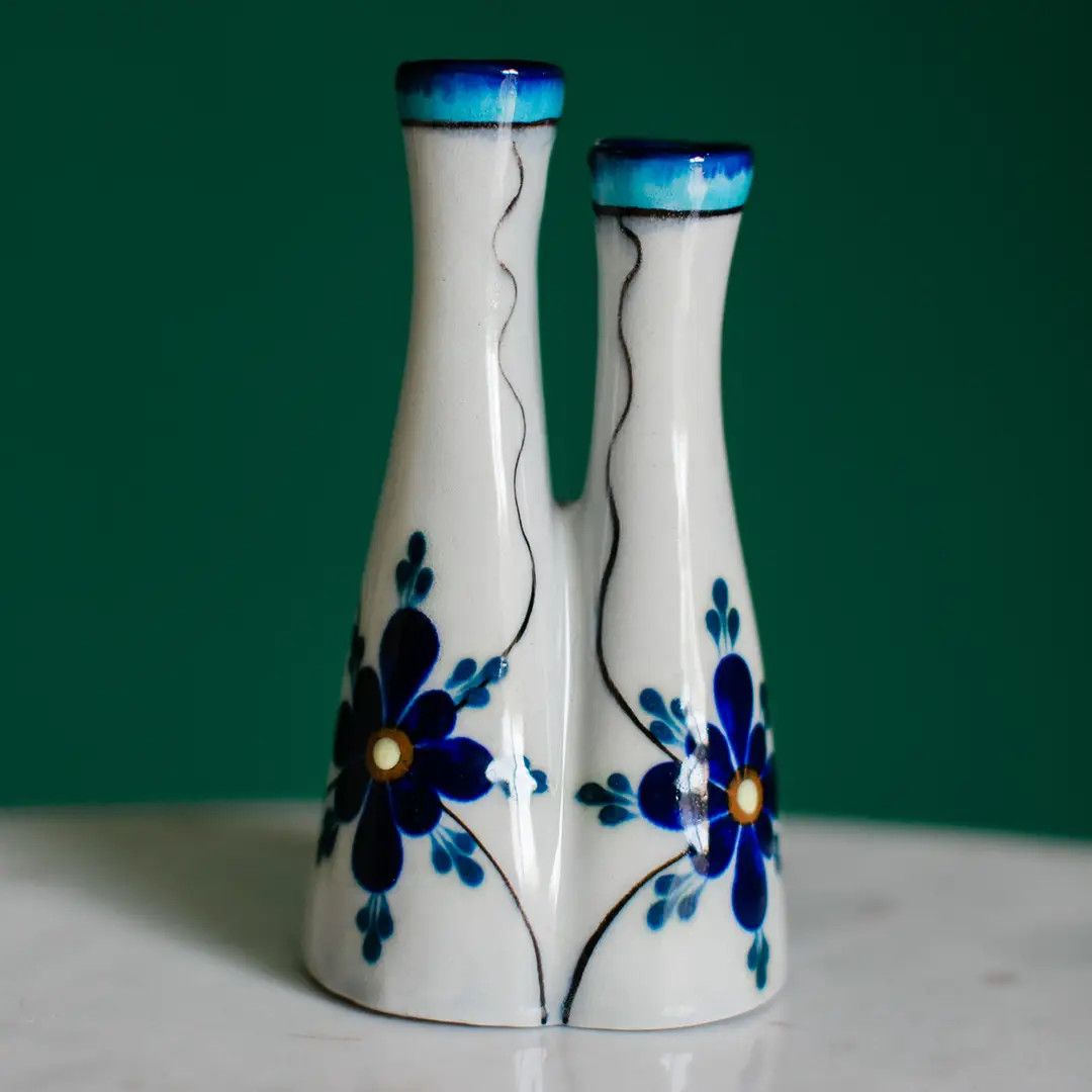 Double Ceramic Bud Vase
