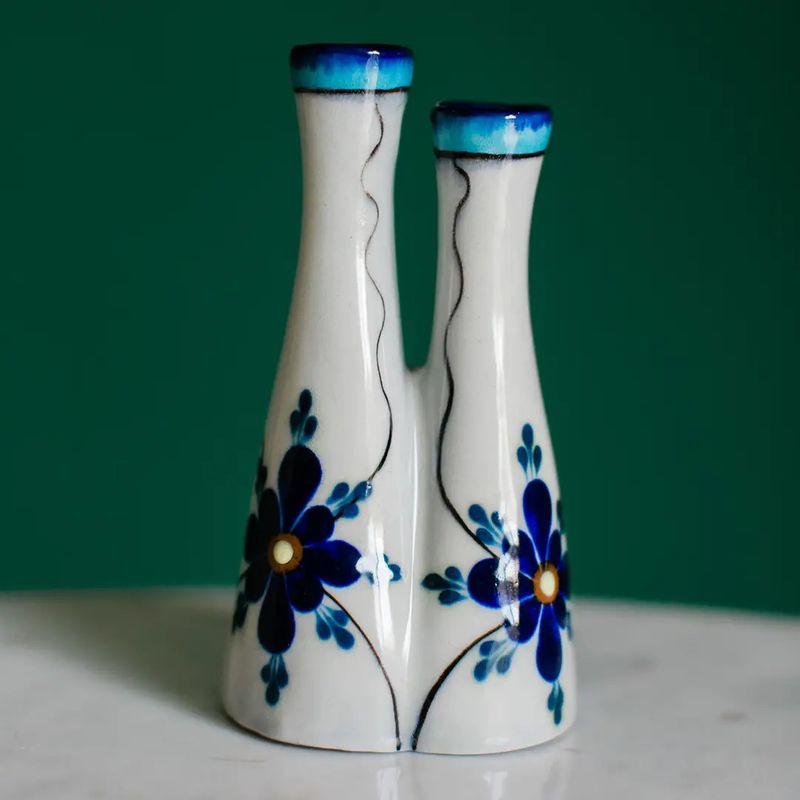 Double Ceramic Bud Vase