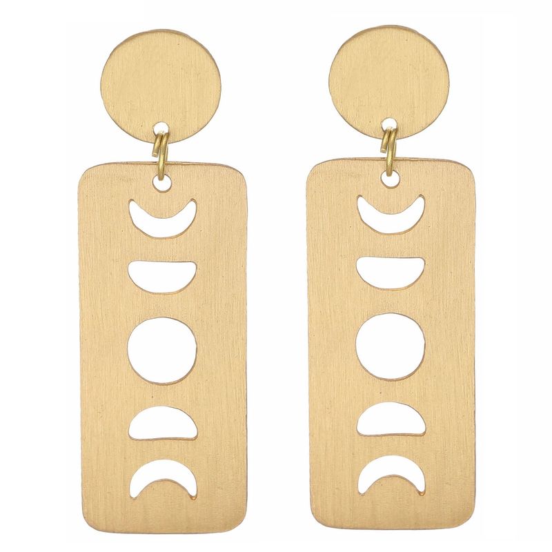 Moon Phase Earrings - Gold Plated Brass