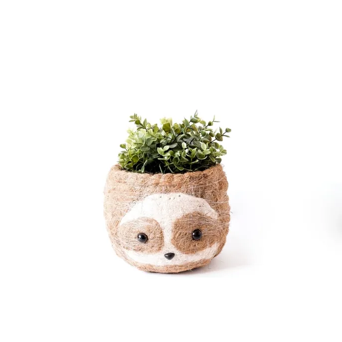 Coco Coir Sloth Planter Natural