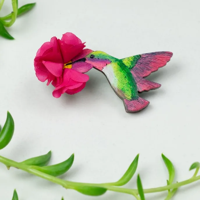 Hummingbird Gourd Pin