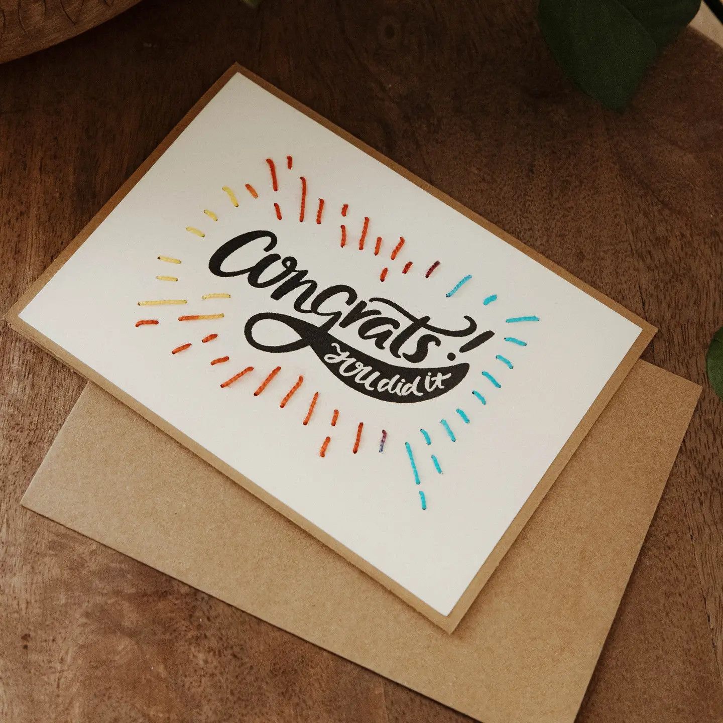 Congrats You Did It! Embroidered Greeting Card