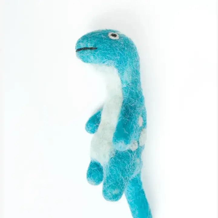 Brontosaurus Felted Finger Puppet