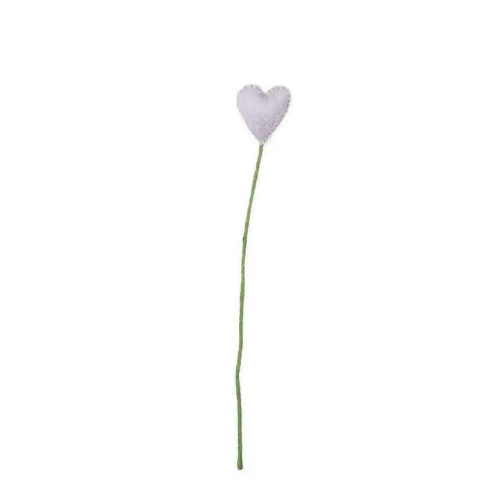 Felted Heart Stem Purple