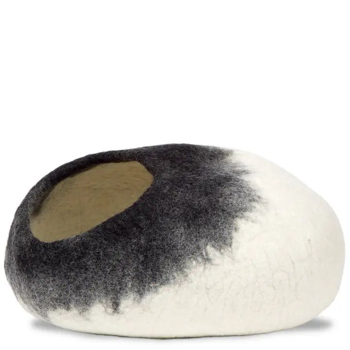 Natural &amp; Black Ombre Felt Pet Cave