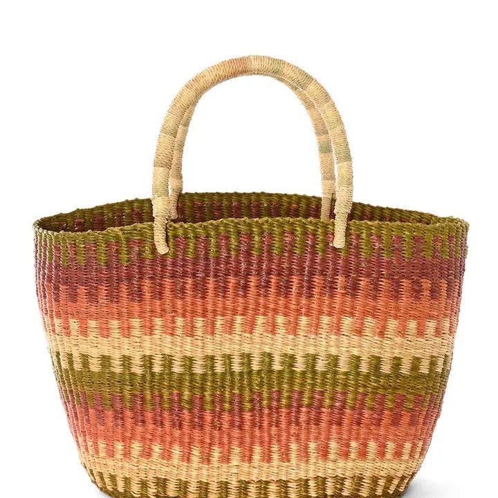 Basket Tote Elephant Grass Olive Grove