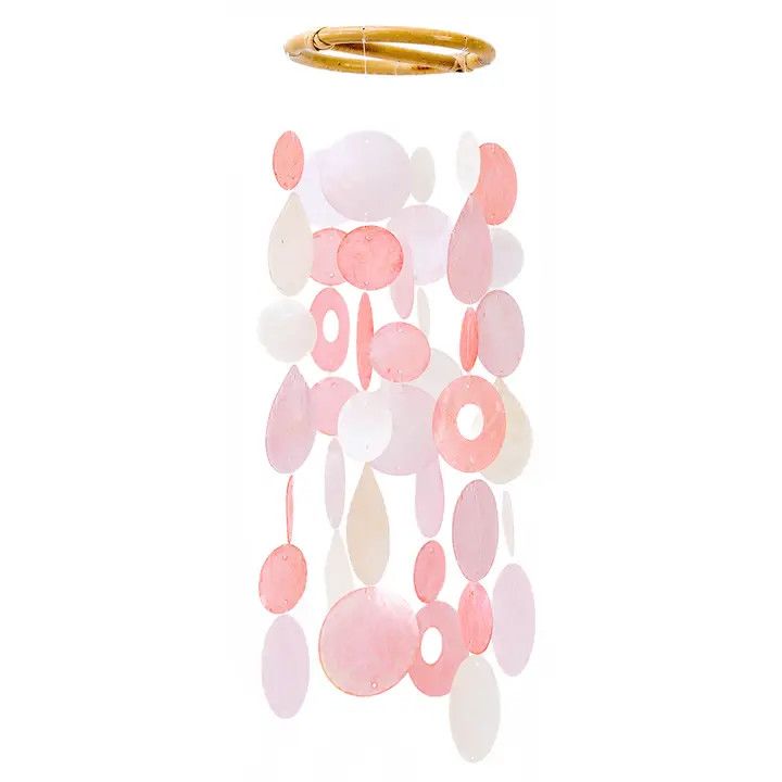 Capiz Round Chime Pretty in Pink